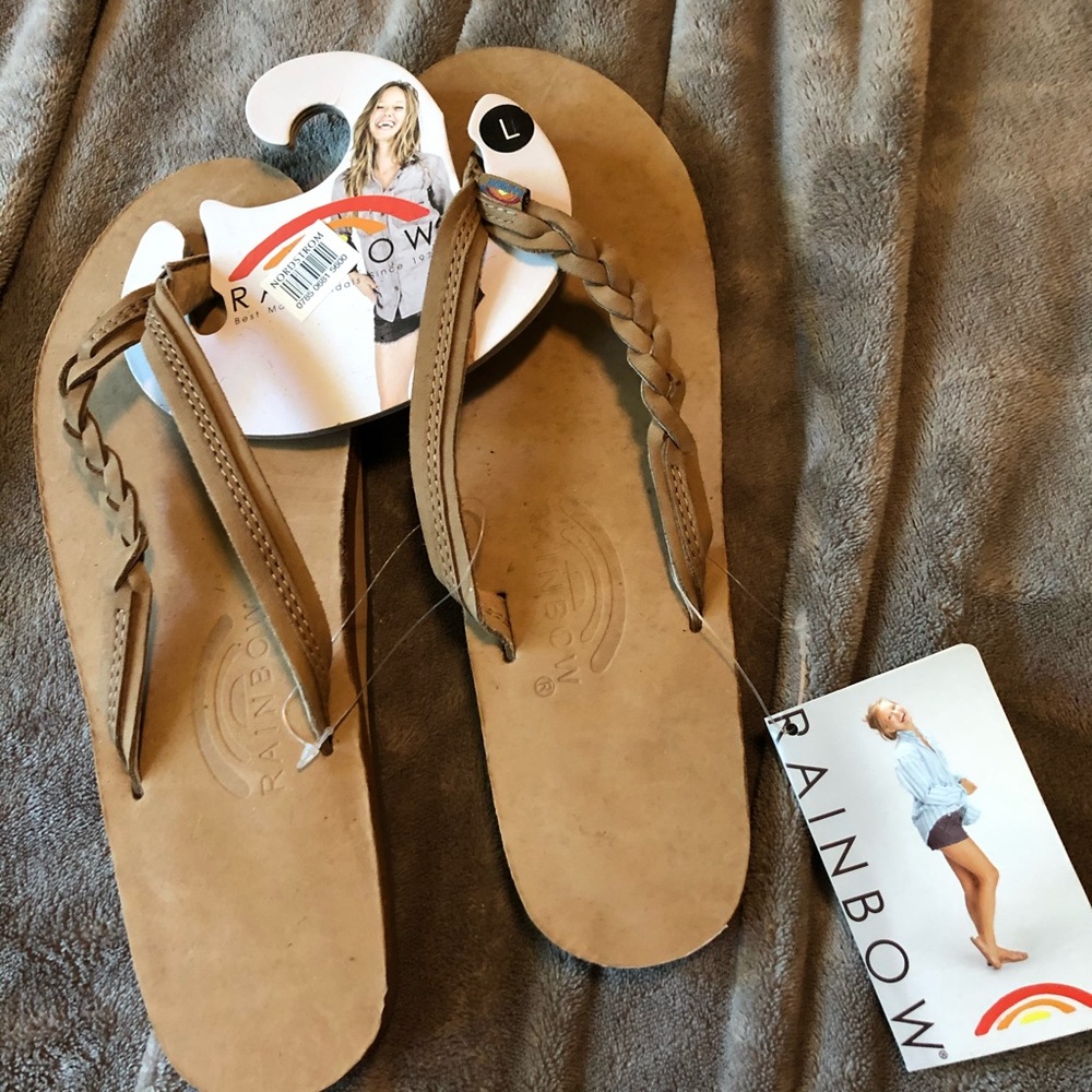 Women’s rainbow braided sandals flip flops